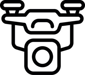 Poster - Drone flying and recording with a camera in outline style