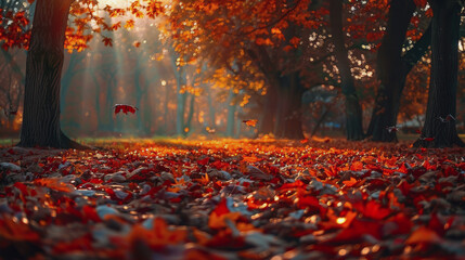 Wall Mural - The day of the autumnal equinox. symbolizing the balance of the day on the day of the autumnal equinox