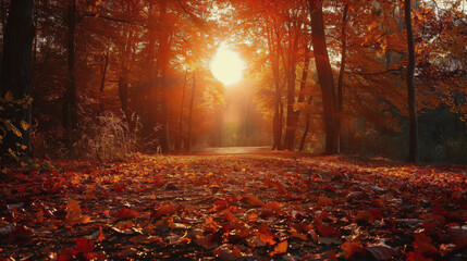 Wall Mural - The day of the autumnal equinox. symbolizing the balance of the day on the day of the autumnal equinox