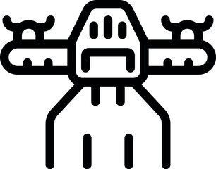 Poster - Simple outline icon representing a drone taking a photo