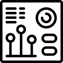 Poster - Line art icon depicting a control panel, symbolizing management, customization, and technical adjustments