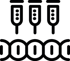 Poster - Icon of a gene editing experiment using test tubes and representing the dna structure