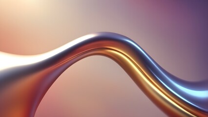 Poster - Gradient 3D Metallic Wavy Tubes