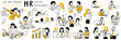 © jesadaphorn - Vector illustration set related to HR human resources. Outline, thin line art, han drawn sketch, cut character design, simple style.
