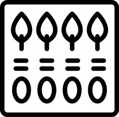 Poster - Line icon of a simple gas stove top view with four burners for cooking