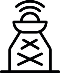 Poster - Line icon of a farm silo with a wireless connection, representing data transmission in smart agriculture