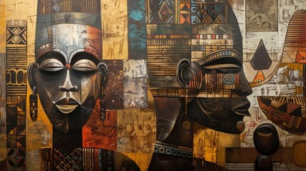 Poster - this african artwork masterfully showcases rich cultural heritage and profound symbolism.