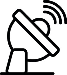 Poster - Simple icon of a satellite dish receiving signals from space, perfect for representing concepts like communication and technology