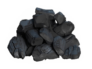 Wall Mural - black coal on white background