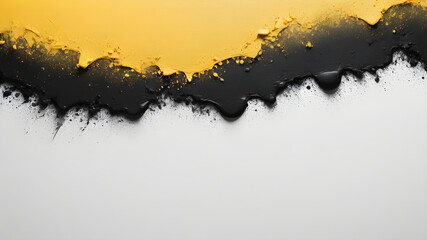 Wall Mural - Abstract Glowing Color Waves on a Grainy Gold and White Gradient Against a Black Dark Backdrop.