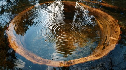 Poster - natural circles, like tree rings and water ripples, illustrate nature's inherent geometry and beauty