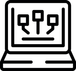 Poster - Simple icon of a laptop showing blockchain network monitoring system