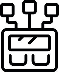 Poster - Simple line icon of a cable car cabin, symbolizing mountain transportation and tourism
