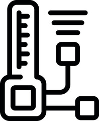 Poster - Simple icon of a digital medical thermometer displaying a rising temperature