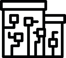 Poster - Simple icon of a printed circuit board being assembled, for electronics manufacturing concepts