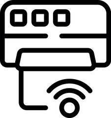Poster - Simple icon of a credit card making a contactless payment using nfc technology