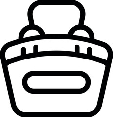 Poster - Simple line icon of a shopping basket, symbolizing online shopping and e commerce