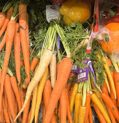 Fresh Carrots in a Market