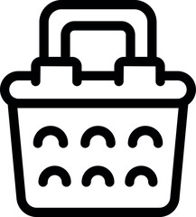 Poster - simple line icon of a shopping basket, perfect for representing e commerce and online retail