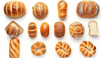 Poster - Assortment of Freshly Baked Breads Illustration