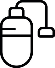 Poster - Simple black and white icon of a computer mouse connecting with wire