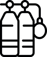 Poster - Simple icon of an oxygen tank used by scuba divers exploring the underwater world