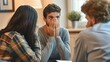 © NiK0StudeO - A man is crying in front of two other people