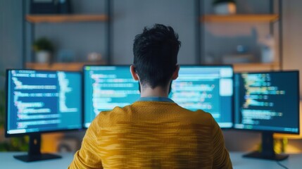 Introvert coding software at a home desk, focused tech work