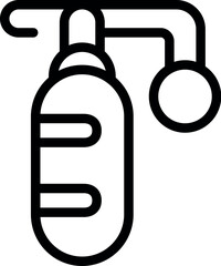 Poster - simple line icon representing a punching bag hanging from the ceiling, ideal for sports and fitness 