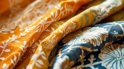 Poster - Block-printed fabric adds cultural richness and enhances home decor with its beautiful patterns.