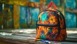 © RESTY - Bright orange school backpack