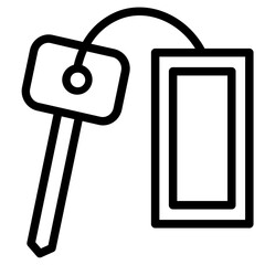 Sticker - Hotel Key Password Line Icon