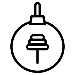 Poster - Balls Christmas Decor Line Icon