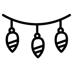 Poster - Balls Christmas Decor Line Icon