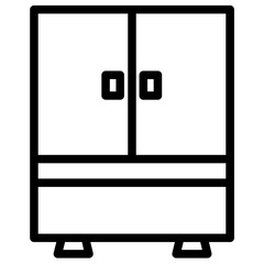 Poster - Cabinet Cupboard Furniture Line Icon