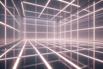 Poster - Criss-cross luminous lines technology spatial background