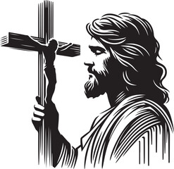 Wall Mural - jesus silhouette vector