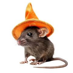 Wall Mural - Halloween mouse isolated on transparent or white background