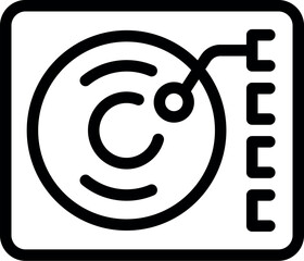 Poster - Icon of a vinyl record player playing music