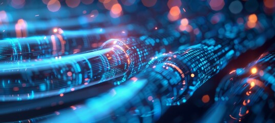 Poster - Data transfer internet cable. Wireless online speed network. Generative AI technology.	
