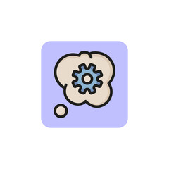 Poster - Creative idea line icon. Development, mechanics, repair. Engineering concept. Vector illustration can be used for topics like business, service, industry