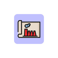 Poster - Factory plan line icon. CHP plant, construction project, manufacturing plant. Engineering concept. Vector illustration can be used for topics like building, industry, environment