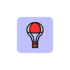 Sticker - Hot air balloon line icon. Journey, adventure, imagination. Startup concept. Vector illustration can be used for topics like business, transportation, travel