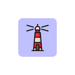Poster - Lighthouse line icon. Warning sign, navigation, hope. Startup concept. Vector illustration can be used for topics like business, travel, safety