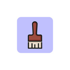 Poster - Paintbrush line icon. Painting apartment, renovation, instrument. Construction concept. Vector illustration can be used for topics like architecture, interior design, service