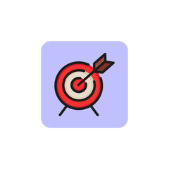 Poster - Target with arrow line icon. Target audience, success, advantage. Startup concept. Vector illustration can be used for topics like business, competition, sport