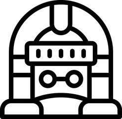 Poster - Robot wearing glasses standing inside an open capsule being developed in a lab