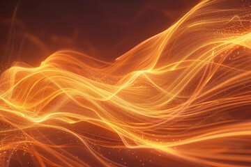 Canvas Print - Orange electronic waves