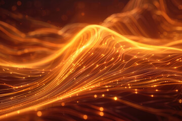 Canvas Print - Orange electronic waves