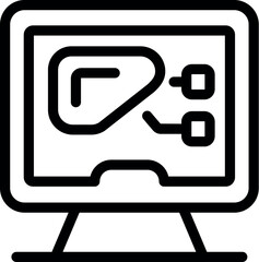 Poster - Computer showing human liver for medical research and diagnosis, healthcare and medical technology concept